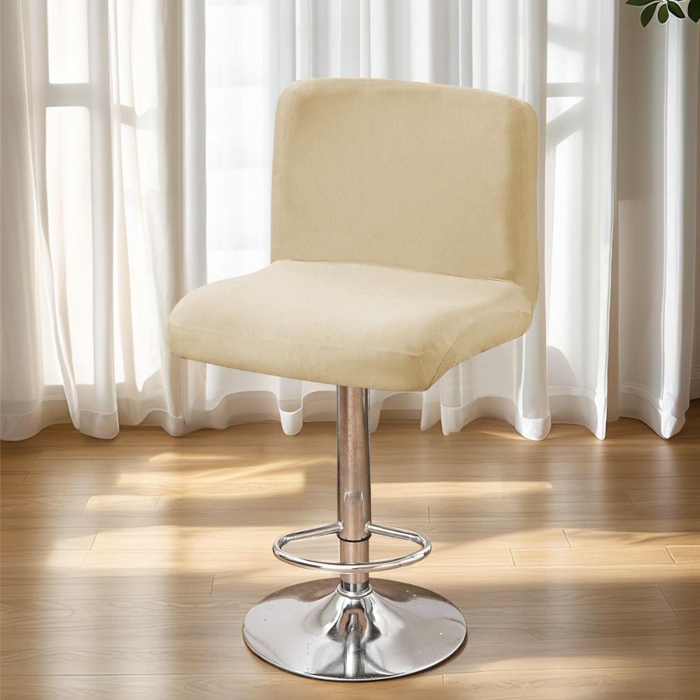 Solid Color Low Back Chair Cover  for Hotel Restaurant Bar Counter Kitchen