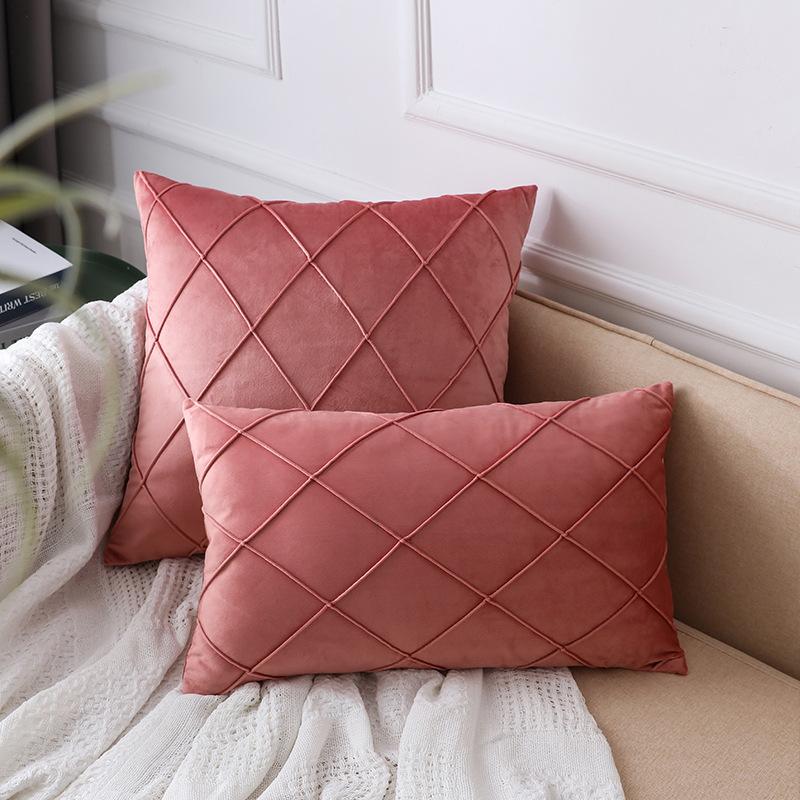 Nordischer Stil Einfache einfarbige Kissenhülle Minimalistischer Stil Wohnzimmer Sofakissen Rückenlehne Rechteckig Nachttisch Stuhl Kissen Qualität