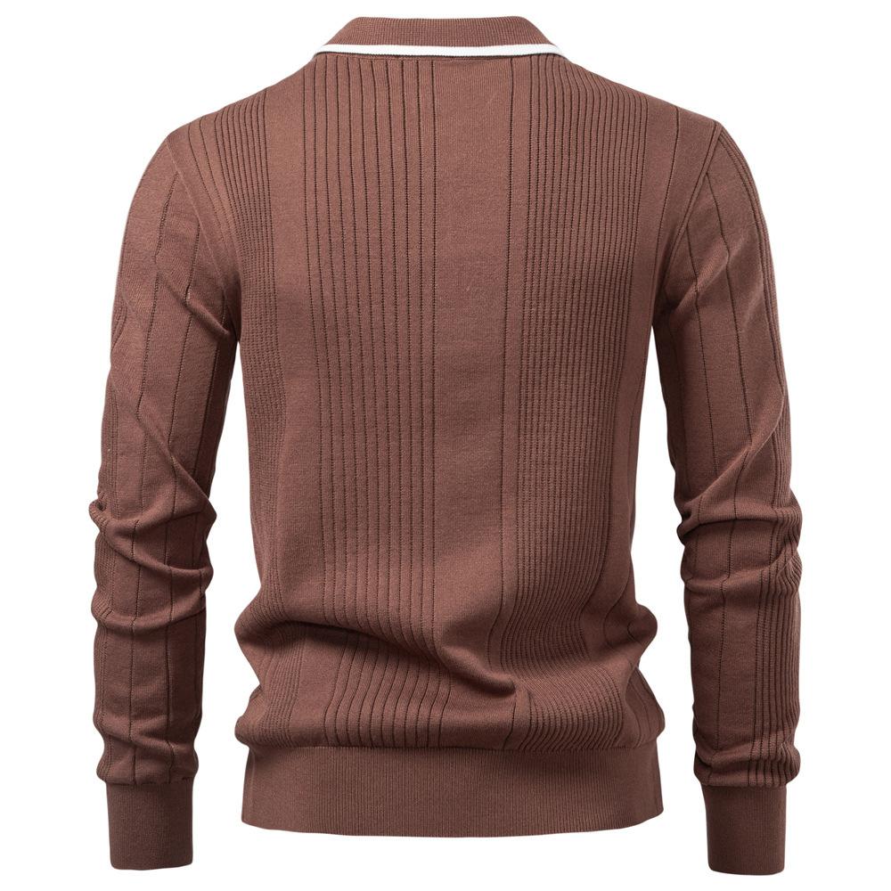 Gant 2025 Autumn and Winter Embroidery New European Size Lapel Men's Sweater Polo Half Zipper High-quality Knitted Sweater Men's Clothing