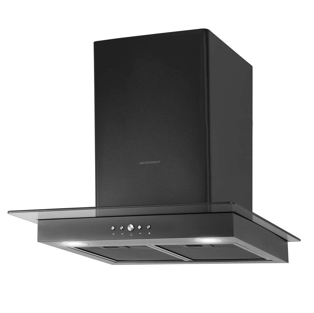 60 Cm Black Berdsen Bt-217 Kitchen Hood