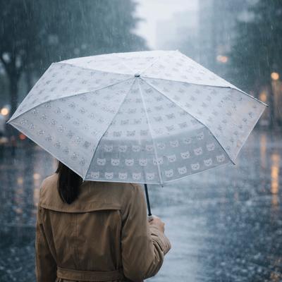 Portable Cartoon Cat Umbrella Waterproof Thickened Transparent Umbrella Automatic/Manual Automatic Umbrella Outdoor Activities