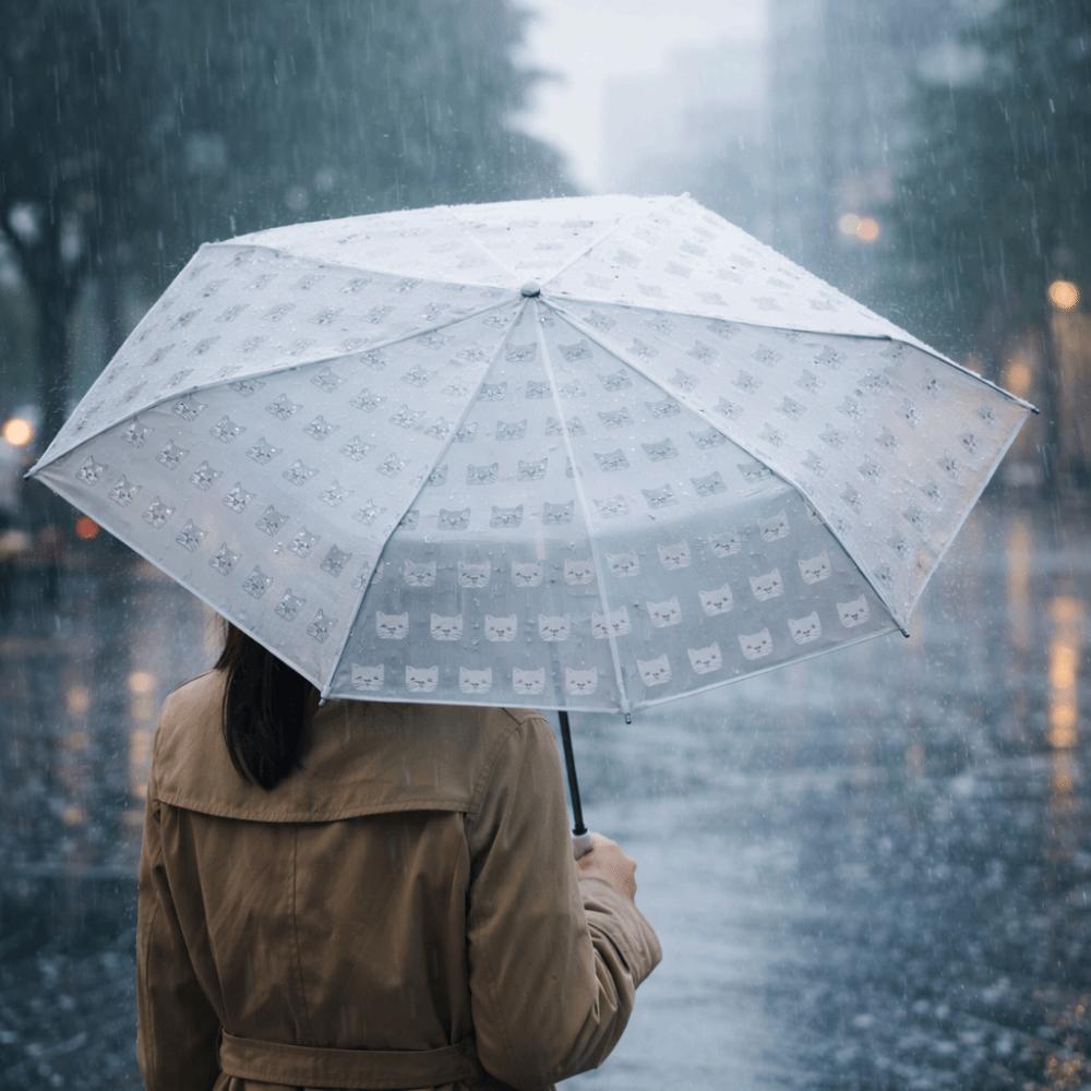 Portable Cartoon Cat Umbrella Waterproof Automatic Umbrella Frosted Umbrella Rainy Day