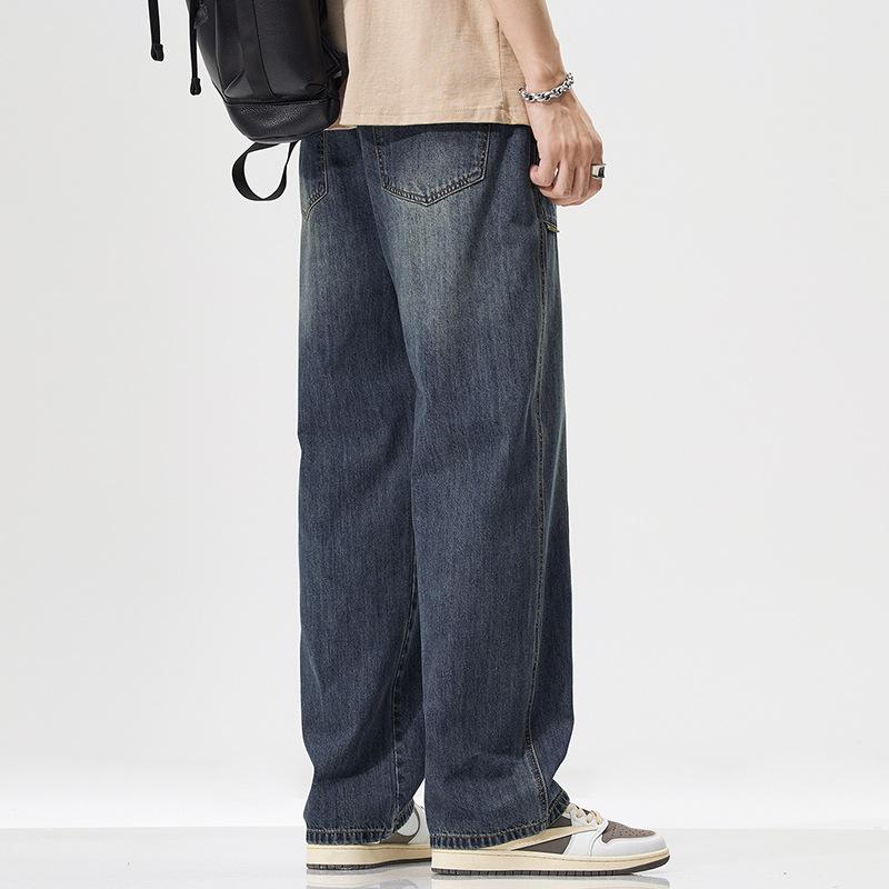 New Spring and Summer Jeans Workwear Trendy Loose Straight High Street American Men's Teenagers