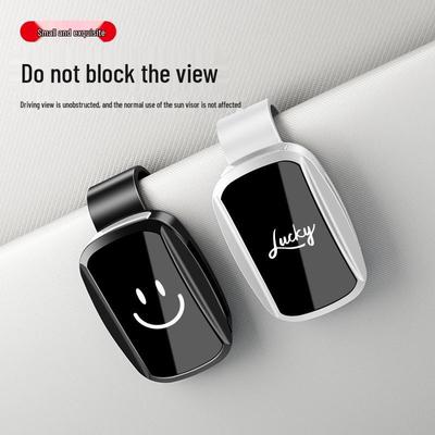 Universal Car-Mounted Smiley Face Sunglasses Holder Clip for Safe Driving