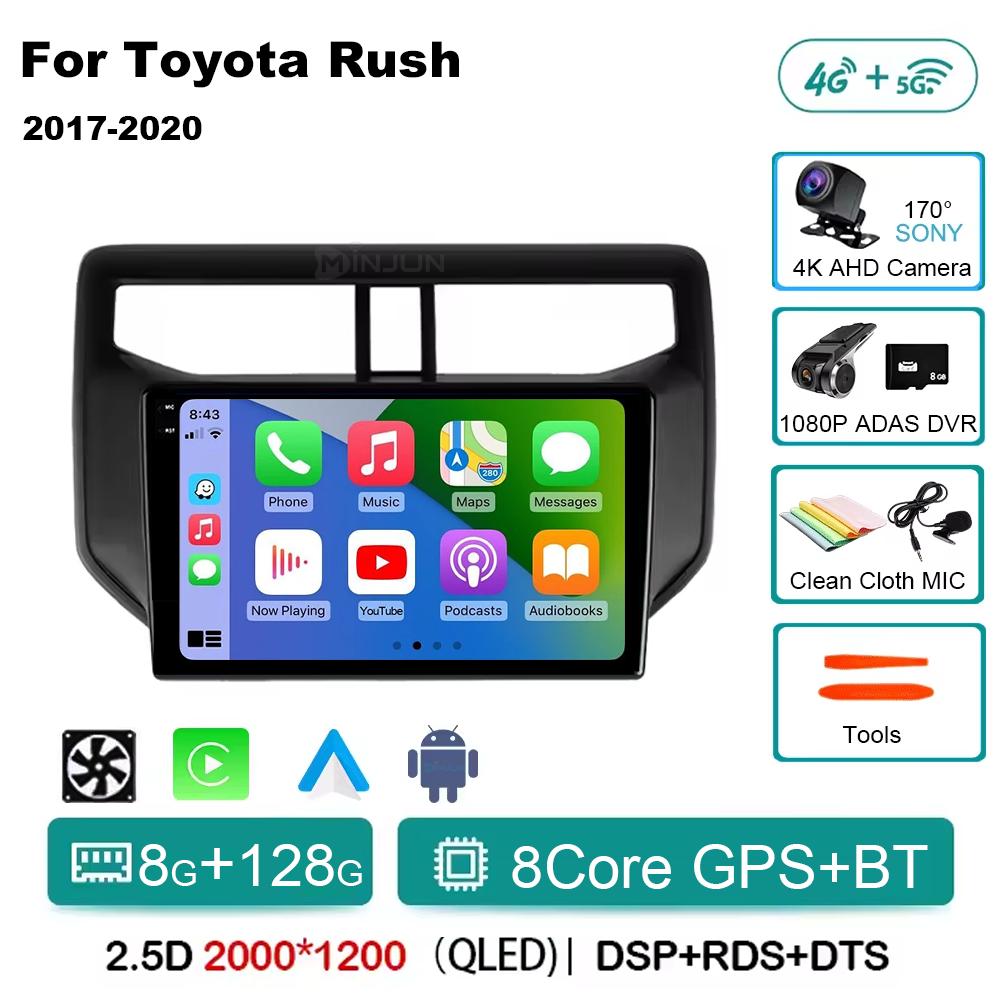 Android14 Car Radio For Toyota Rush Daihatsu Terios 2017 2018 2019 2020 Carplay Auto Player GPS Stereo WIFI+4G 360 Camera BT DSP