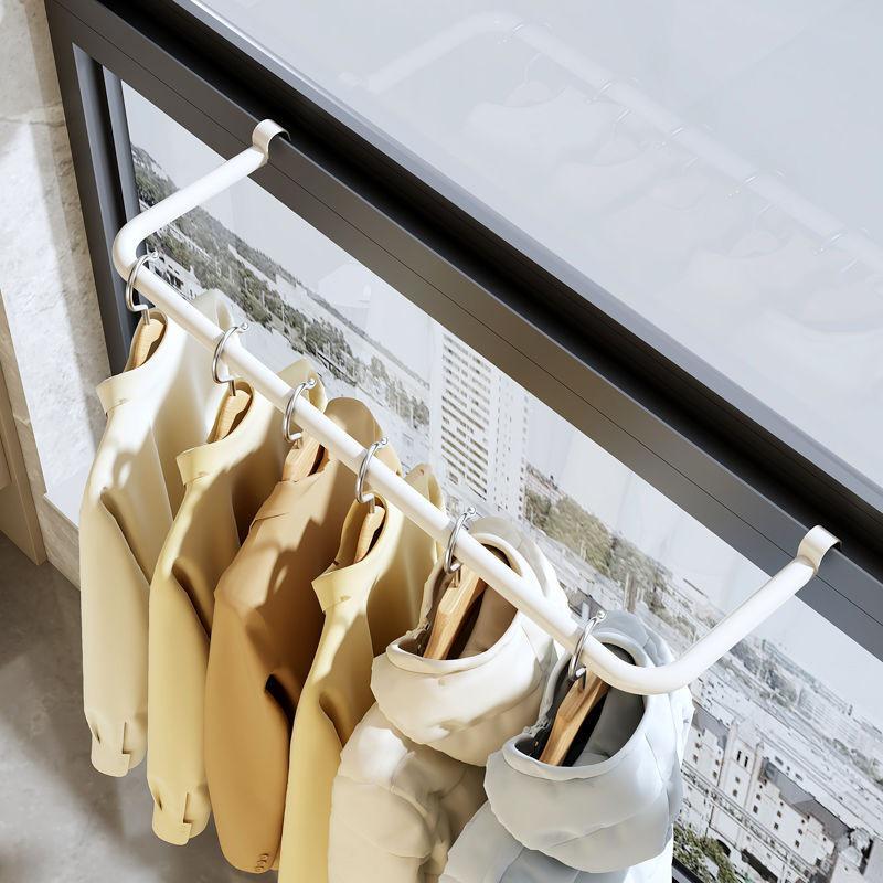 Anti-Theft High-Rise Window Clothes Drying Rack for Balcony or Window Frame