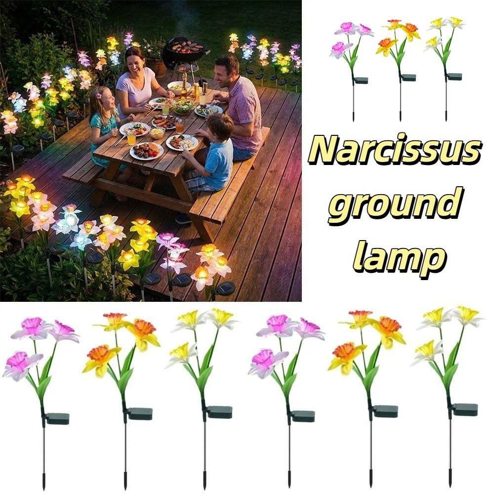 Waterproof Design Solar Garden Lights Solar Powered Stake Lights Solar Powered Lights Narcissus Artificial Plants
