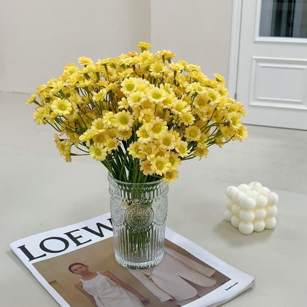 60 Heads Artificial Daisy Flowers Multicolor Silk Petals Chamomile Simulation Flower Photo Props Faux Chrysanthemum