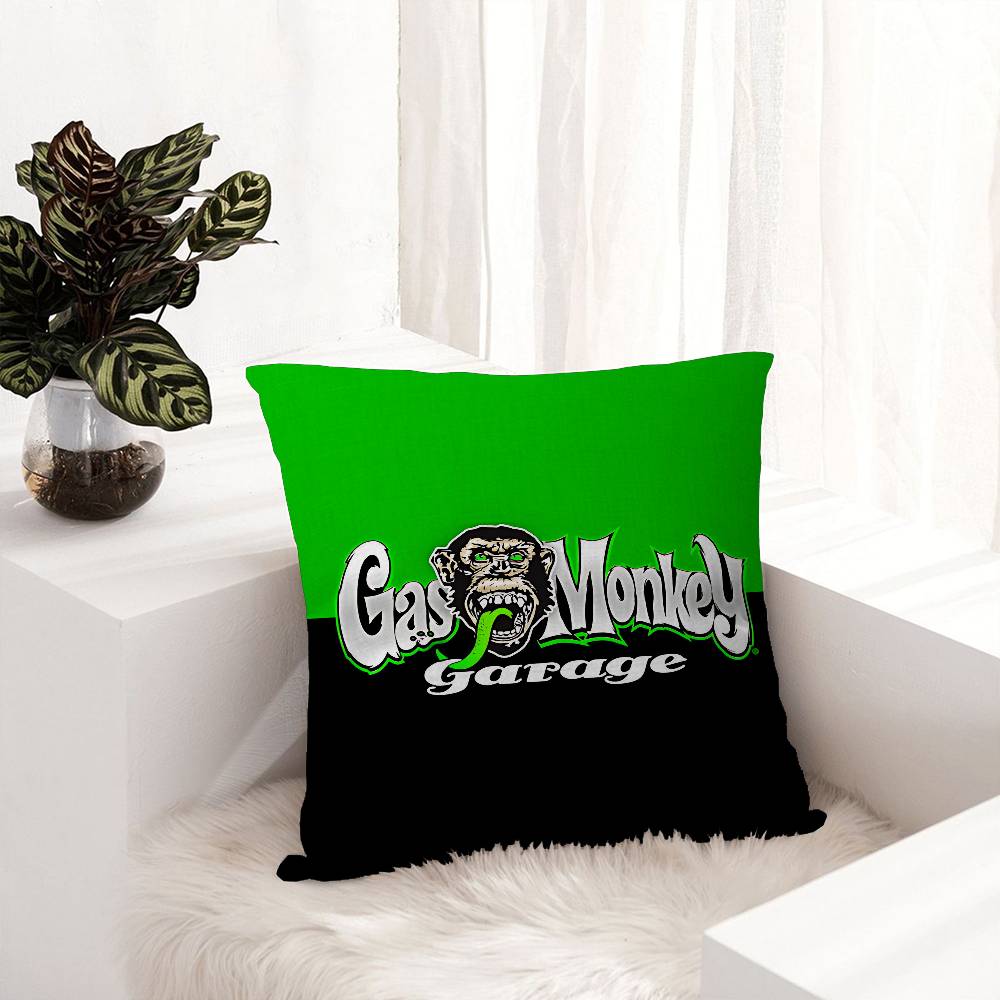 Gas Monkey Garage Logo Personalized Pillow Cover Kids Bedroom Wild Party Decor Pillowcase Kid Birthday Shower Gift