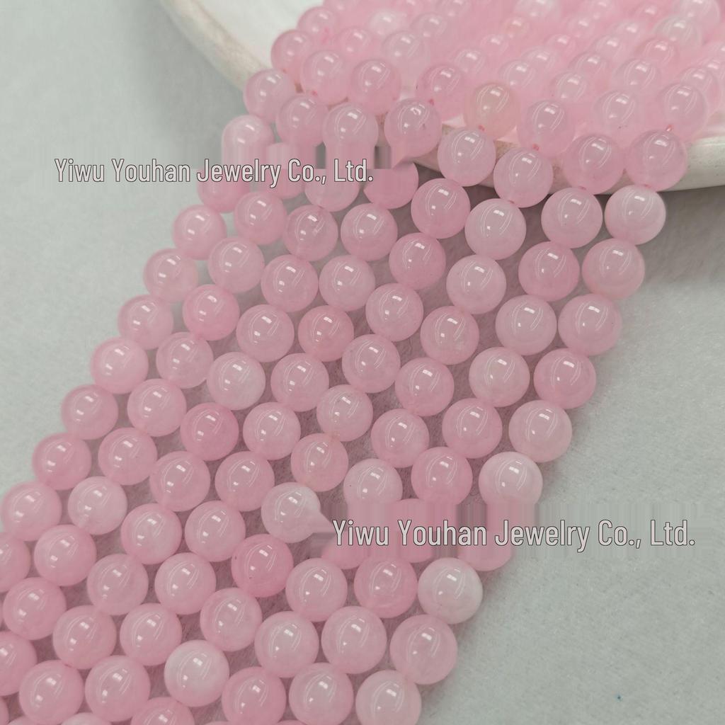 Natural White Stone Enhanced 6-10mm Round Beads String for Three-Color Alxa Bracelet Necklace Accessories