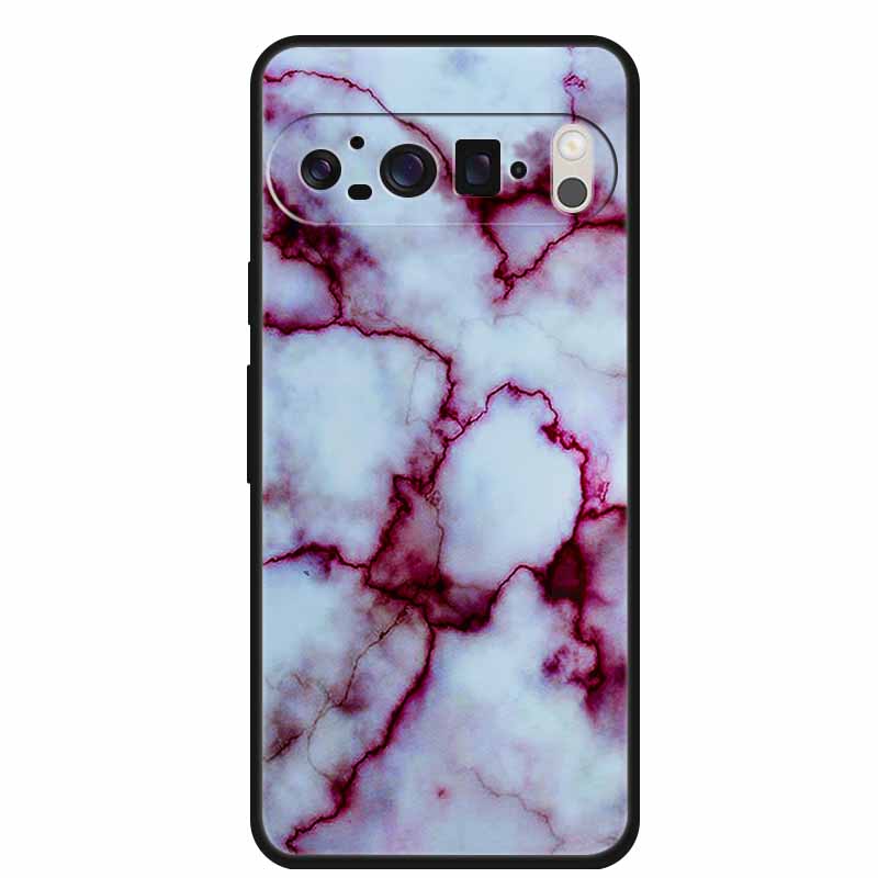 For Google Pixel 9 Pro XL Cellphone Case Luxury Protector Soft Silicone Cover for Google Pixel 9Pro XL Marble Soft Black Funda