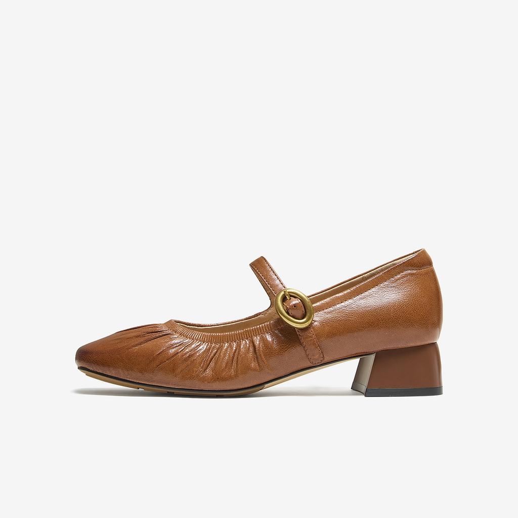 TATA/He She 2025 Autumn Shopping Mall Same Fashion Versatile Women's Mary Jane Shoes