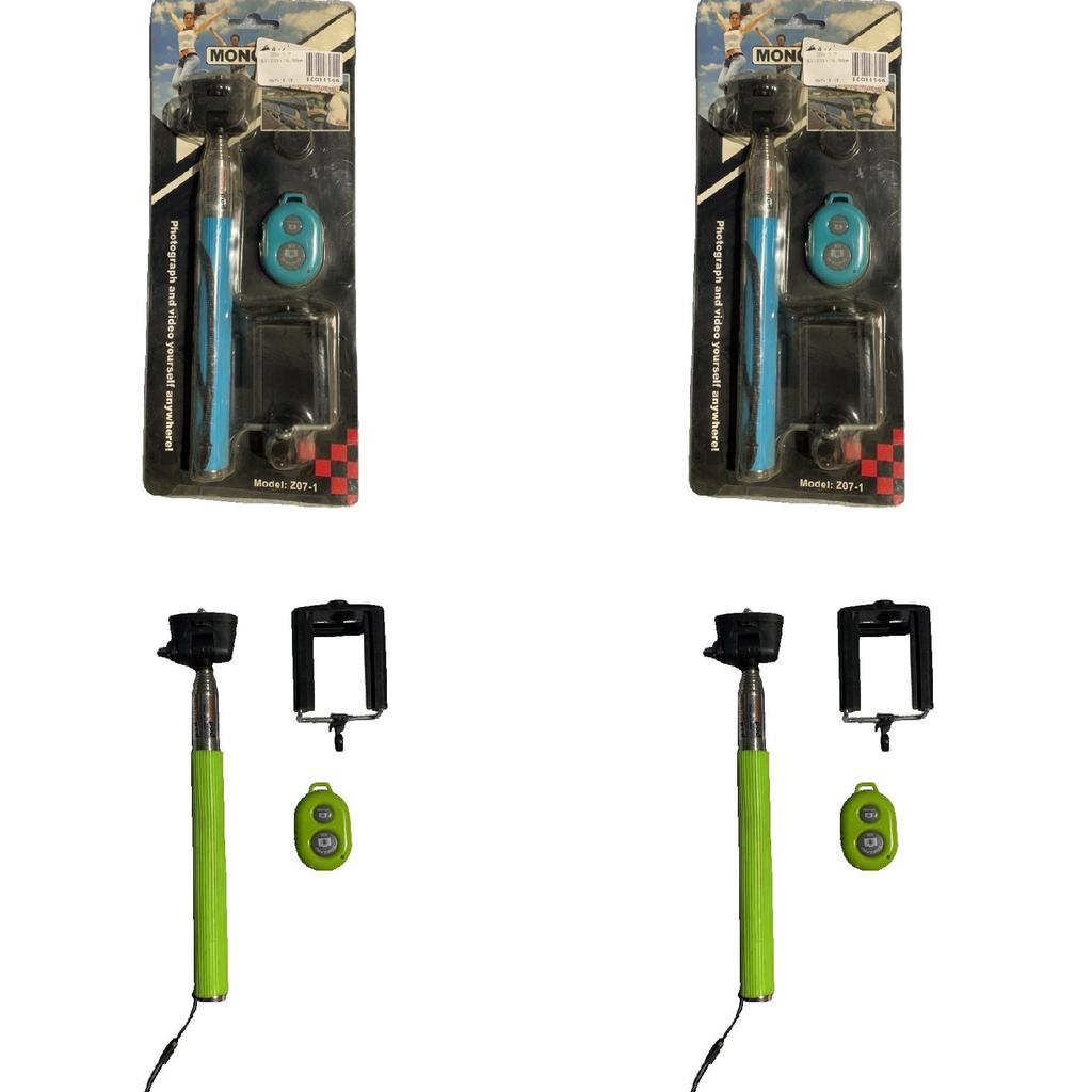 Stainless Steel Section Telescoping Selfie Stick With Bluetooth Remote For Travel Photography
