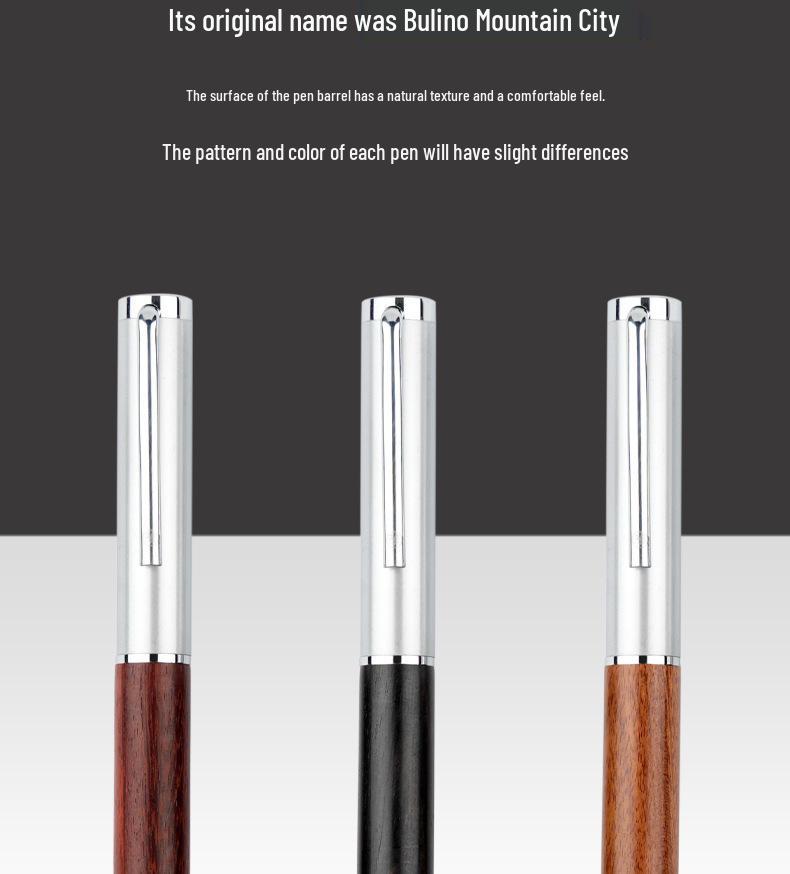 Solid Wood Fountain Pen with Gift Box and Ink Sac, Custom Logo Option Available