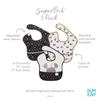 bumkins Disney Collaboration Bib Set of 3 Japanese Super Soft and Machine Washable and Waterproof Mealtime Bib for Babies Love Minnie Oil-Resistant