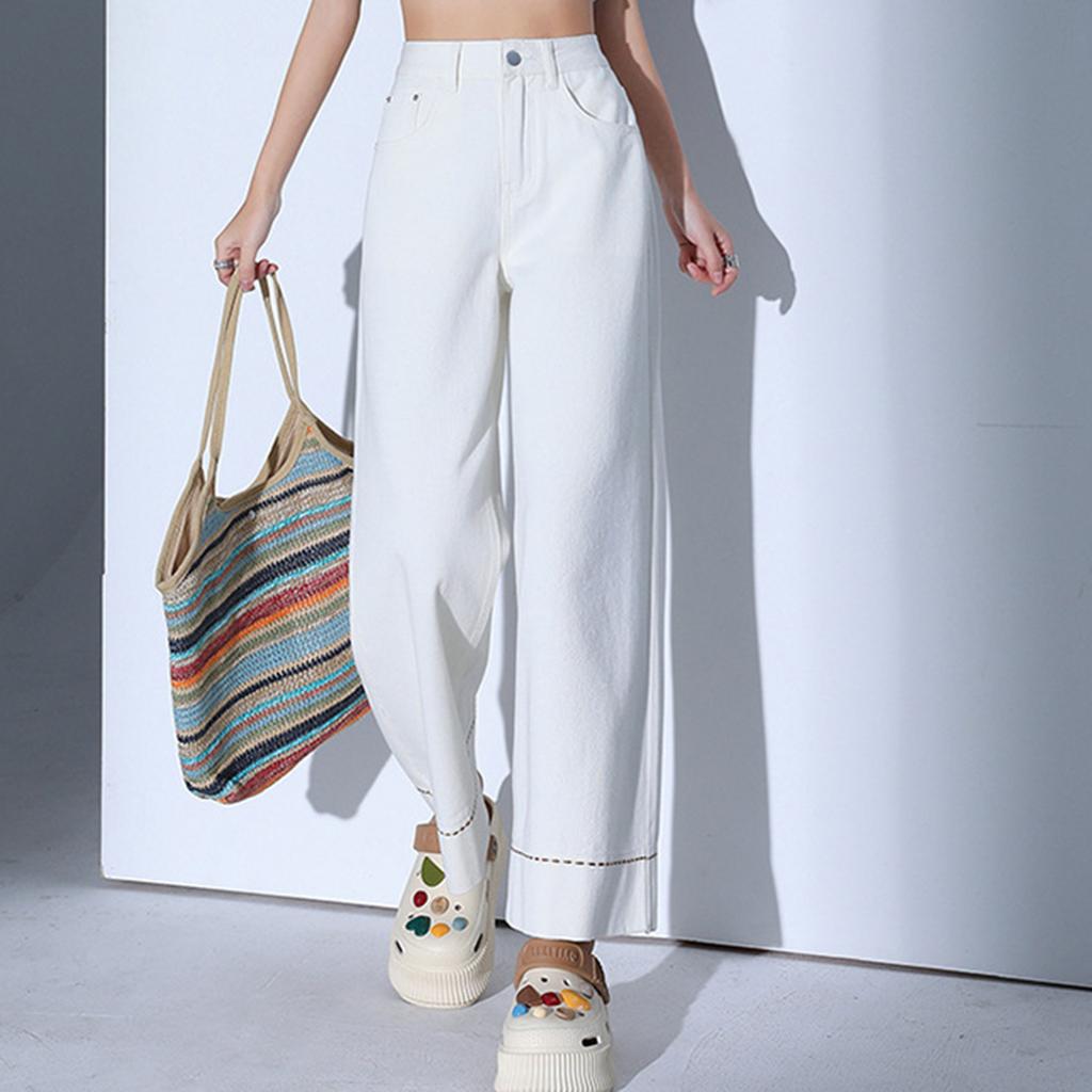 Women's Trousers Large Size Stretch Jeans Loose Semi-Elastic Pants