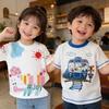 2026 New Boys' Cartoon Print Cool Thin Summer Short Sleeve T-shirt
