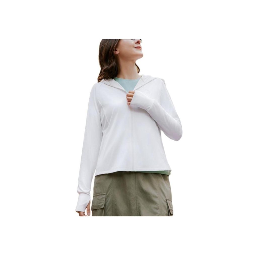 Skechers Cool Dry UV Protection Lightweight Slim Fit Hooded Sports Jacket Women Jackets Bright-White P225W123-0019