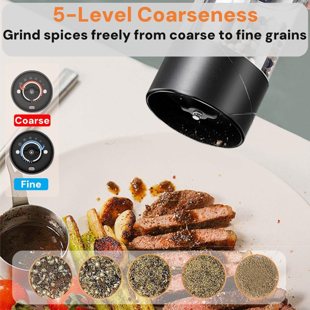Electric Salt and Pepper Grinders kitchen gadgets accessories seasoning Spice Sesame Grindery mill Coarseness cylinders shaker