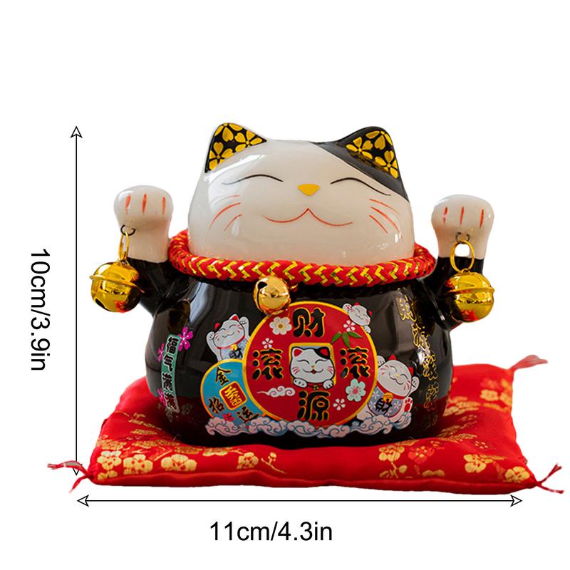 Maneki Neko Figurine Feng Shui Fortune Lucky Cat 4.5in Cute Wealth Cat Figurine Maneki Neko Feng Shui Fortune Creative Ceramics