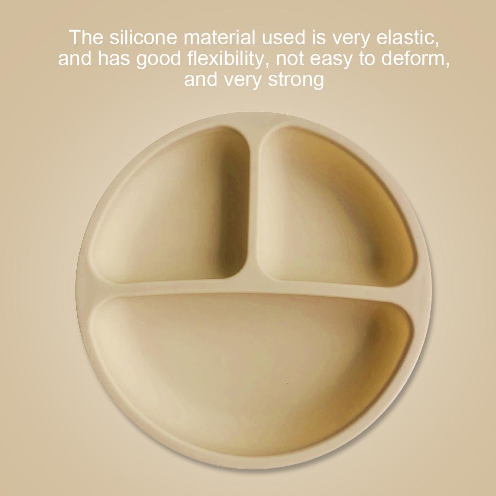Silicone Divided Kitchen Dining Storage Plate Infant Dinnerware Toddlers Adults Washable Reusable Eating Training Dish