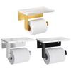 Marble Paper Storage Rack Metal Modern Style Paper Towel Dispenser Multifunctional with Phone Holder for Home Kitchen Bathroom