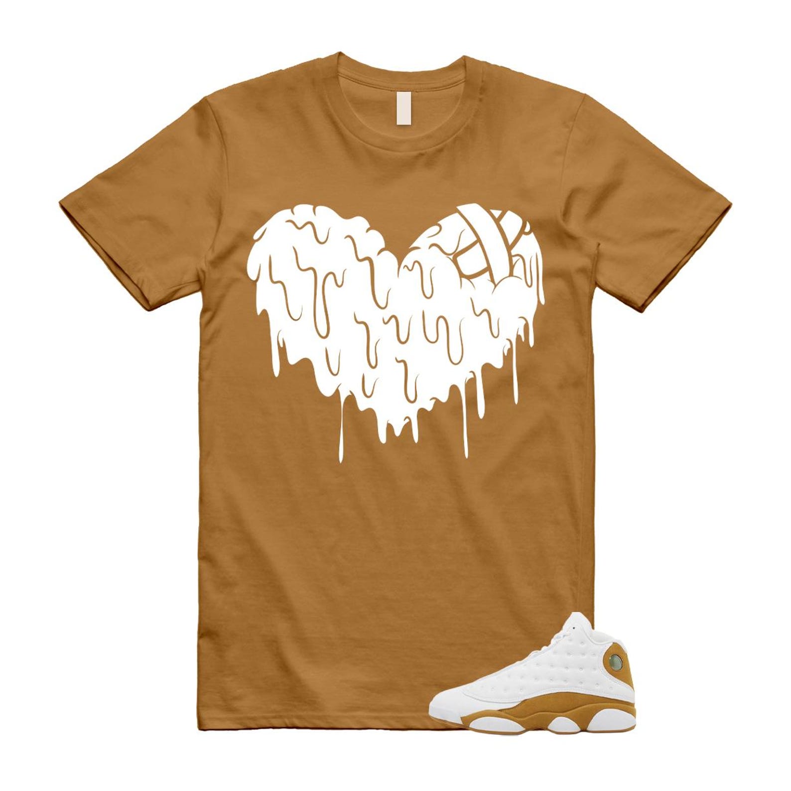 13 Wheat White T Shirt Match DRIPPY HEART XL