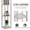 Floor Lamp with Shelves, Standing Light, Wood, 26 x 26 x 160 cm, for Living Room/Bedroom (Without Bulb)