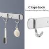 Multipurpose Stainless Steel Hook Rack Practical Hook Rail Elegant Hangers for Hanging Towels Clothes In Any Room