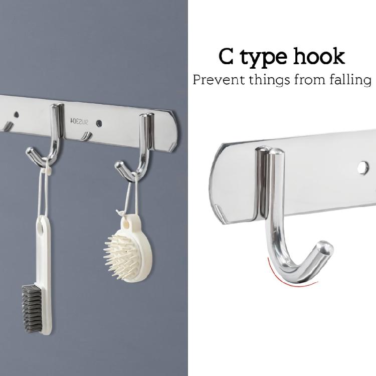 Multipurpose Stainless Steel Hook Rack Practical Hook Rail Elegant Hangers for Hanging Towels Clothes In Any Room