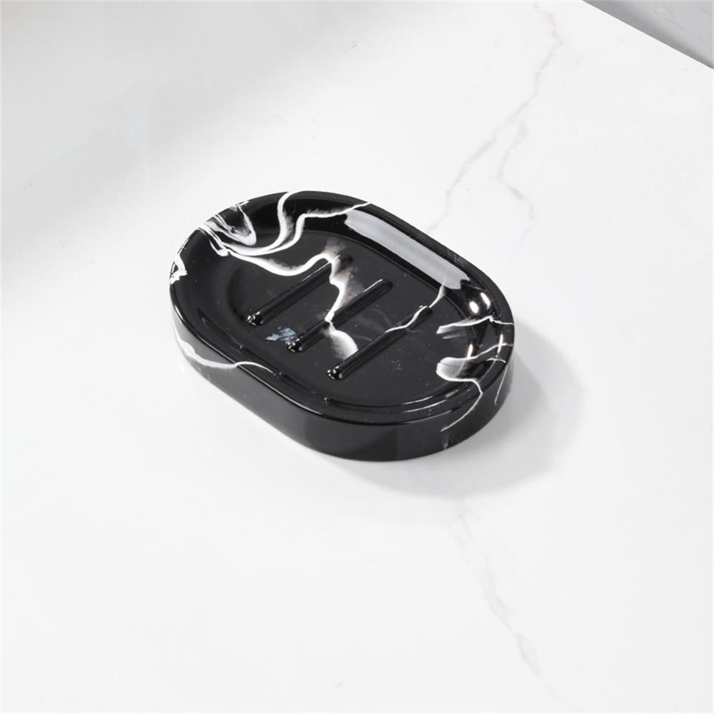 Oval Soap Dish Resin Soap Tray Draining Soap Holder Container Box for Hotel Home Use A