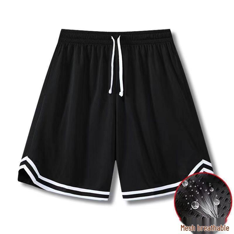 Herren Schnelltrocknende Eisseide Basketballshorts - Sommer Einfarbig, Vielseitig, Locker, Dünne Fünf-Punkt-Hose