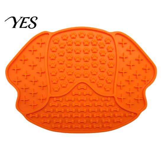 Anti-choke Pet Feeding Mat Slow Food with Strong Suction Cup, Puppy Head Design Grade Silicone Mat, Dog Eating Bowl Accessory for Prevent Choking