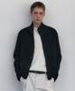 Boucle Ribbed High-Neck Cardigan [Black]