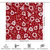 Red And White Christmas Shower Curtain Decorative Fabric Bath Room Waterproof Printing Washing Machine Washable Size