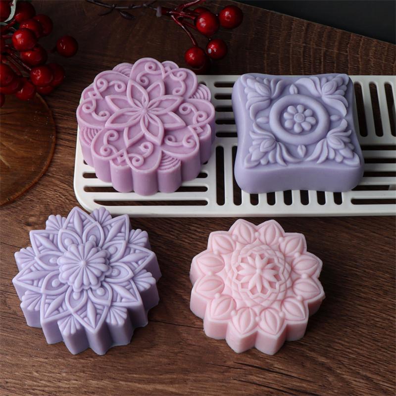 3D Creative Flower Shaped Soap Mold Silicone Molds DIY Handmade Fondant Cake Decorating Candle Mold Pudding Ice Cube Mold