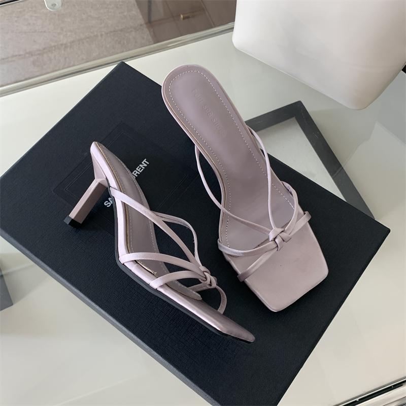 New Style Summer Women Clip Toe Slippers Fashion Dress Slide Shoes Ladies Women's Elegant High Heel Footwear Zapatos Mujer