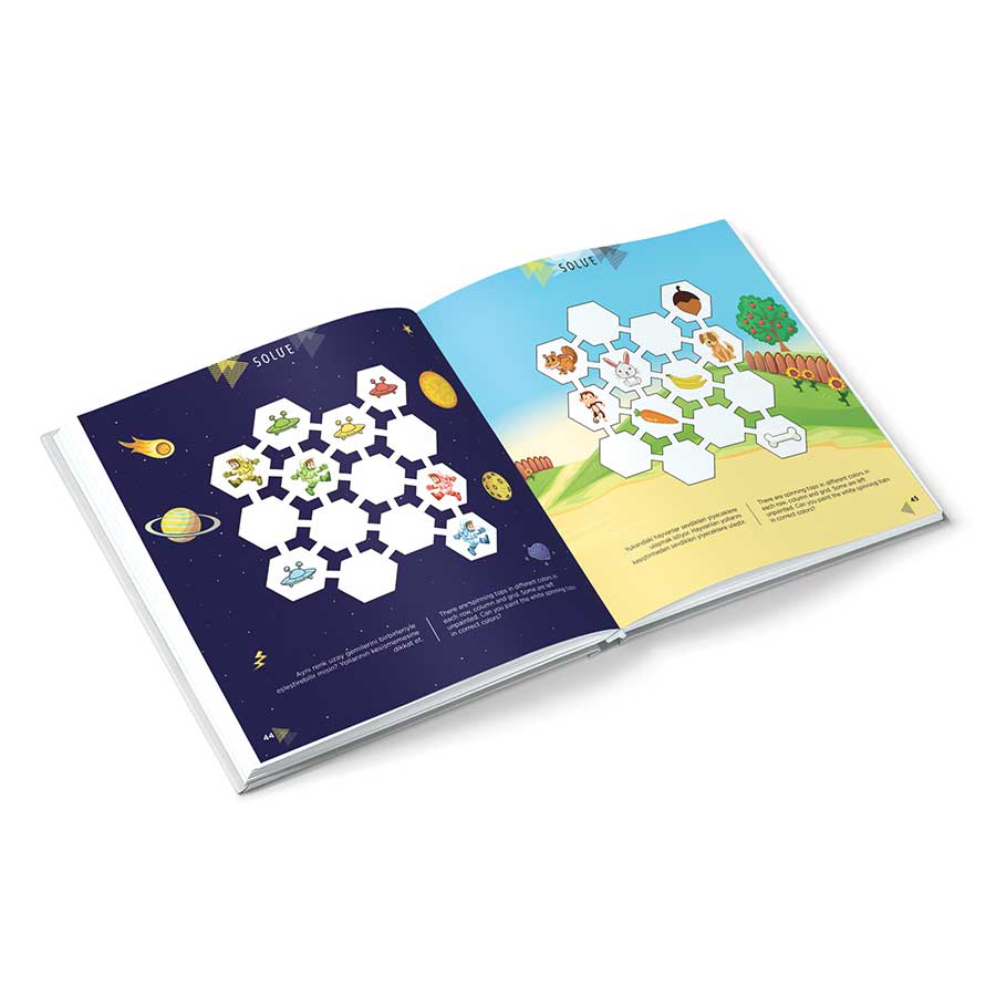 3-4 Years Old SET OF 6 (LEVEL-1-2)/ Series of Books That Improve IQ, Attention and Ability English-Turkish English-Turkish