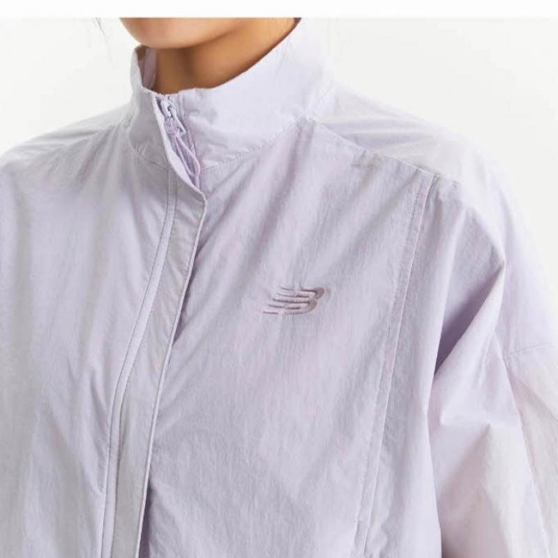 New Balance Jacket Lqj Nbnme2w412 70 Women Lightweight Semi Crop Stand Neck Wovenza