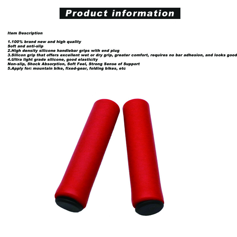 2pcs Bike Handle Bars Silicone Sponge Grips Soft Anti-skid Shock-absorbing Road Bicycle Scooter Handlebar Cycling Accessories