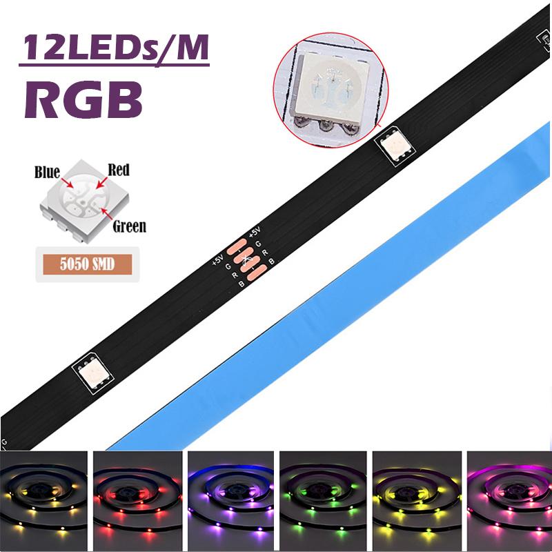 5V RGB Flexible LED Strip Lights, Color Changing Atmosphere Tape Light with 44 Keys Remote for Bedroom Indoor Home Decoration