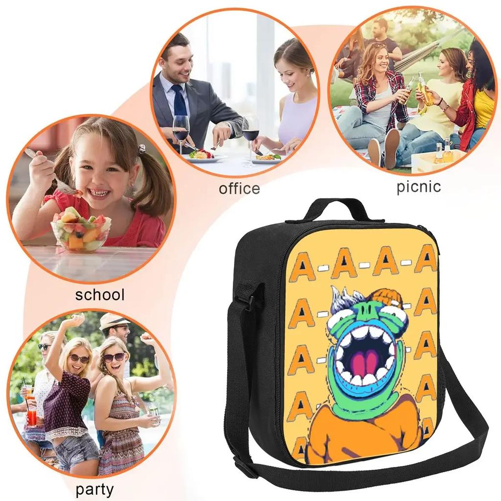 Lunch Bag Funny Manga Portable Insulated Lunch Box Beach Graphic Cooler Bag Cute Oxford Tote Food Bags