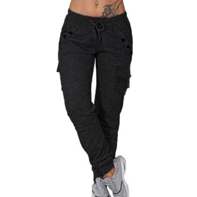 Women's Cargo Sweatpants Elastic Waist Drawstring Loose Fit Gray Casual Joggers