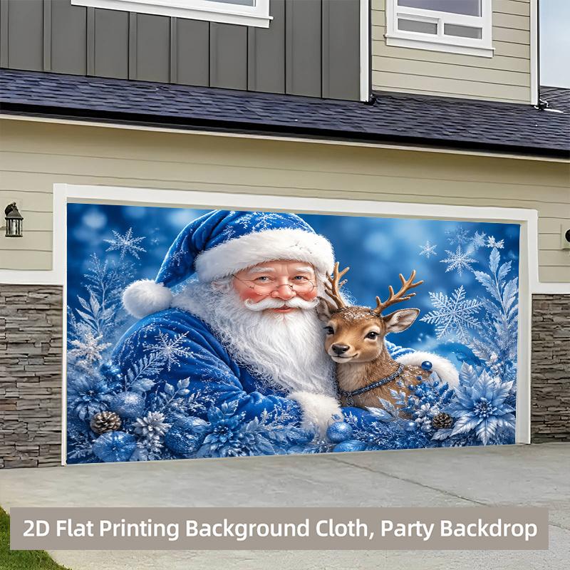 1Pcs Santa Reindeer Smiling Face Christmas Decoration Background Xmas Backdrop Decorations For Photo Studio Photo Booth Party