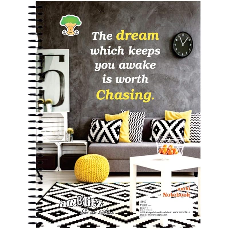 Amblitz Spiral Notebook (A4, 500 Pages) Single Line Ruled
