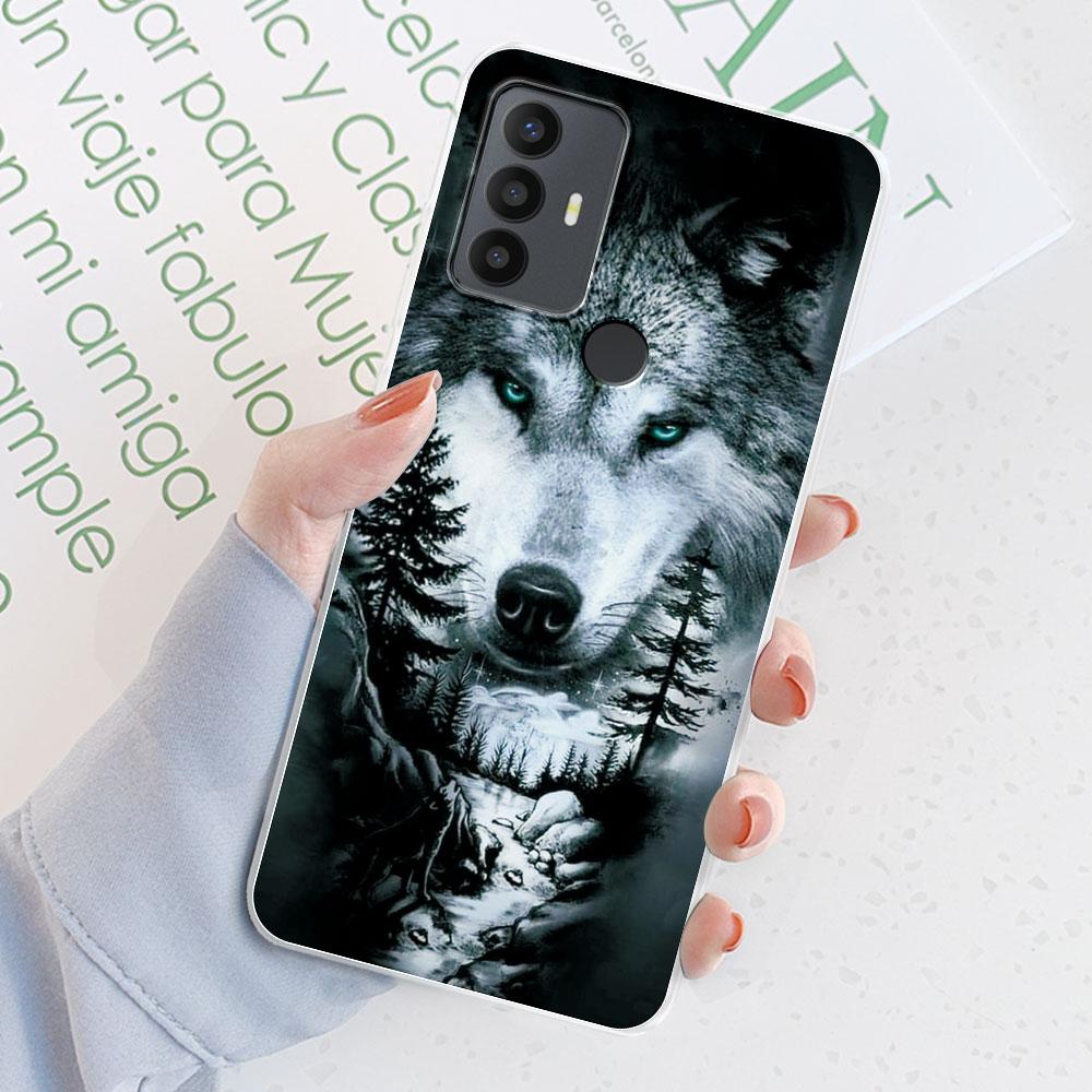 

For TCL 305 Case For TCL 306 Flower Printing Transparent TPU Silicone Soft Phone Cases Cover Coque Bumper For TCL 305 306 Fundas TCL 305