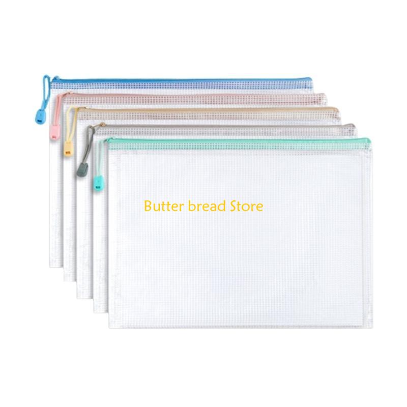 W89C Letter Size File Bags File Wallet Zippered Receipt Wallet Document Folder Bag