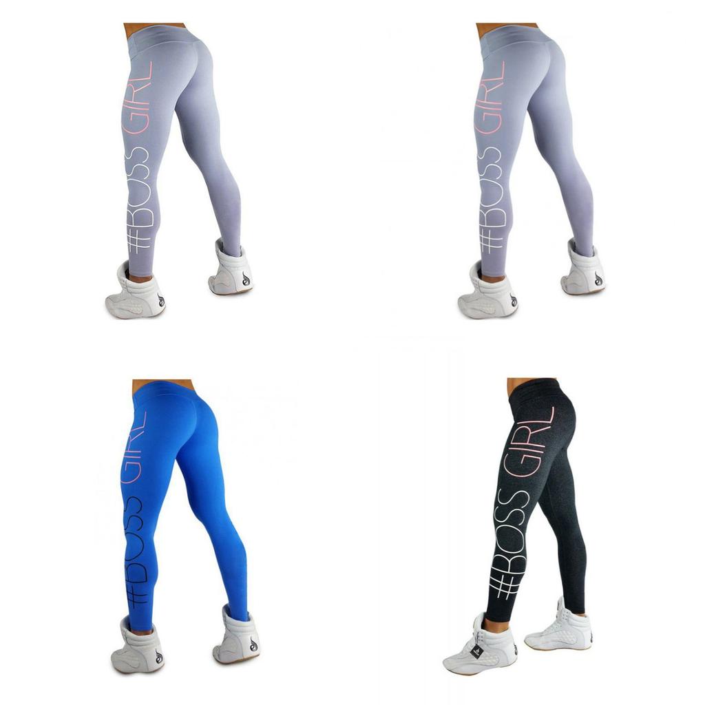 Women Letter Print High Waist Leggings With Stretch And Push Up Design For Fitness And Running