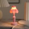 European Retro LED Night Lamp: Textured Small Desk or Bedside Decor with Palace Lantern Style
