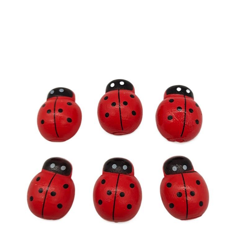 

35 Креативных Деревянных Мультяшных Красных Жуков и Семиточечных Божьих Коровок красный